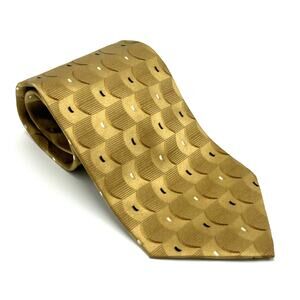 100% Silk Croft & Barrow Gold Geometric Print Men’s Tie